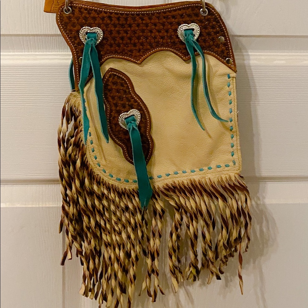 Two Toned Cinch Leather Purse